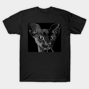 Stipple cat black T-Shirt